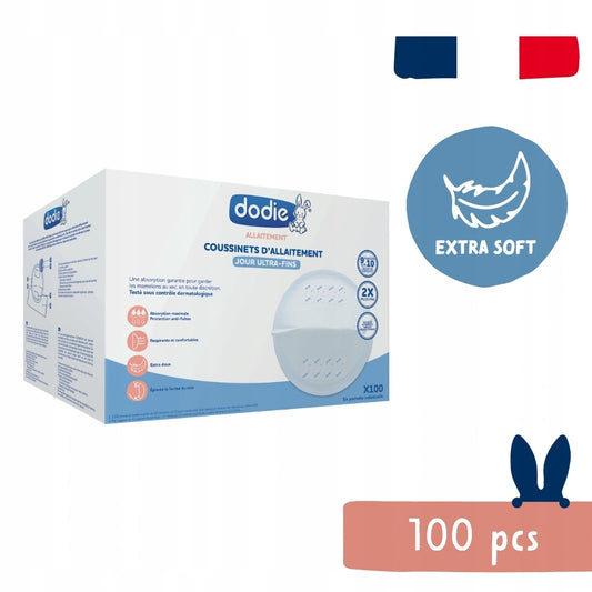 DODIE wkładki laktacyjne 100 sztuk, extra soft, oddychające, maksymalna chłonność i ochrona przed przeciekaniem