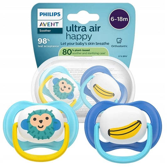 PHILIPS AVENT Ultra Air Happy Schnuller x 2 6-18 Monate