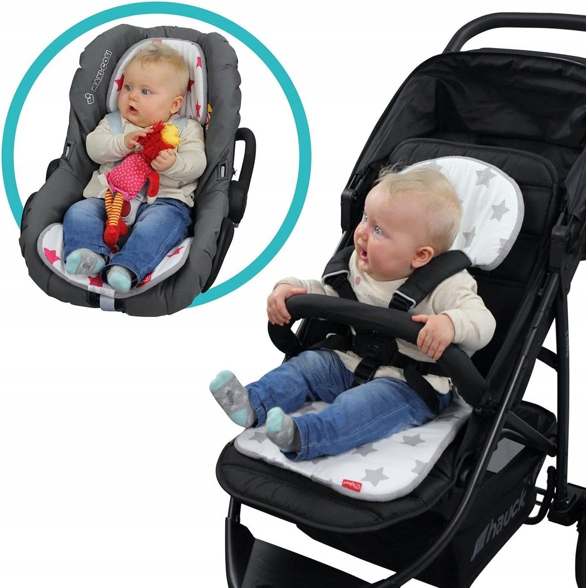 BYBOOM insert universel pour poussettes et sièges auto RÉVERSIBLE