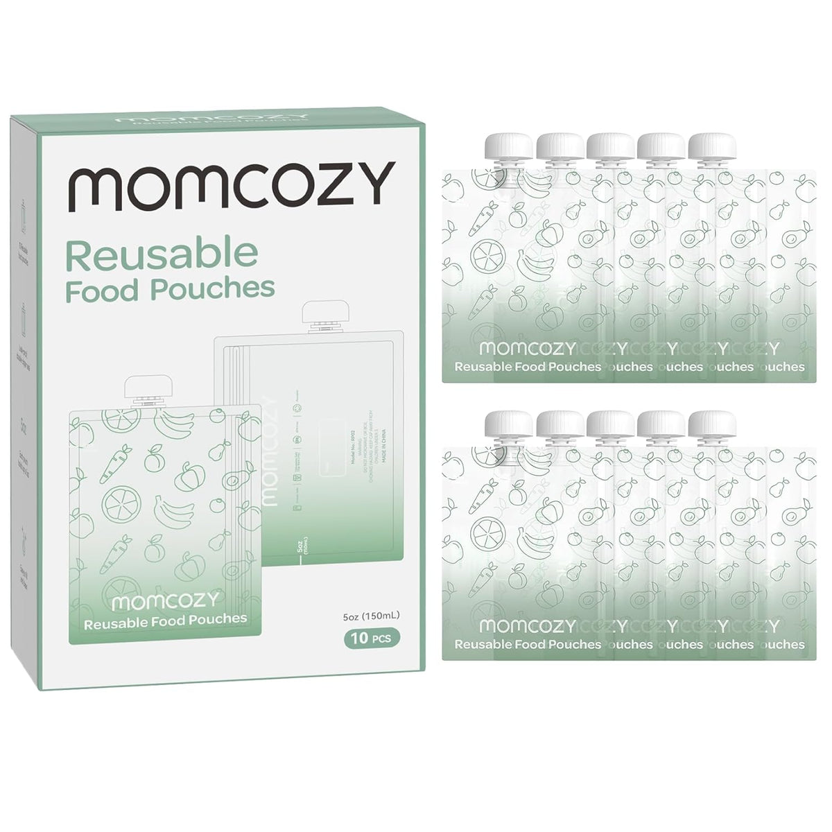 MOMCOZY saszetki tubki na przeciery musy 10szt 200ml