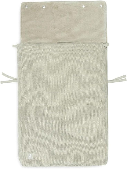 Jollein Basic Knit śpiworek do wózka oliwkowy, dziecięcy śpiworek 82 x 42 cm do wózka i fotelika