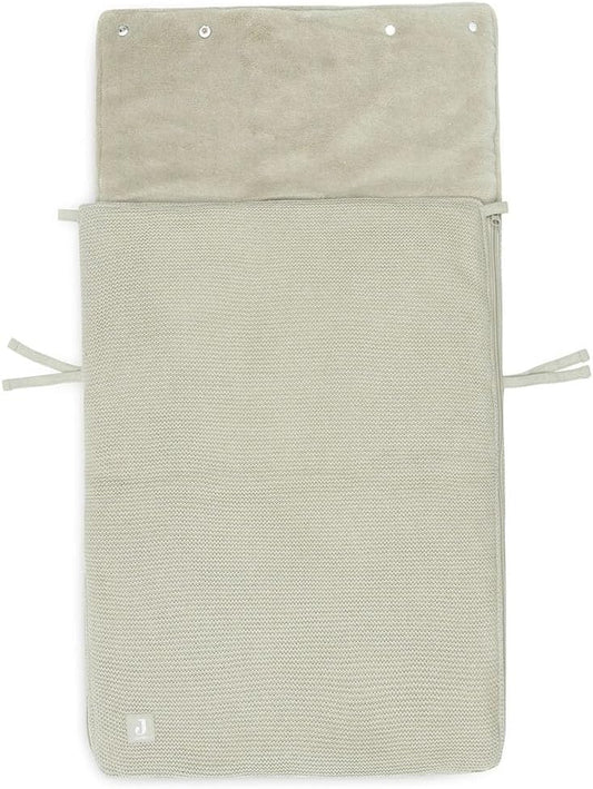 Jollein Basic Knit śpiworek do wózka oliwkowy, dziecięcy śpiworek 82 x 42 cm do wózka i fotelika