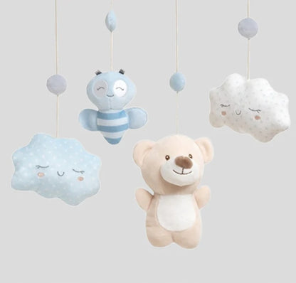 INTERBABY zenélő körforgó kiságyra MISIK és FELHŐK