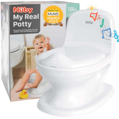 Nuby My Real Potty nocnik treningowy dla dzieci 18m+ dźwięk spłuczki – zdjęcie 1