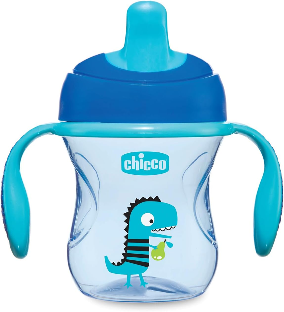 CHICCO Transition Cup cseppmentes itatópohár szívószállal és fogantyúkkal 200 ml 4 hónap+