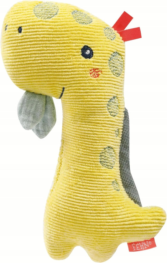 FEHN pluszowa przytulanka z grzechotką i piszczałką DINO 17,5 cm