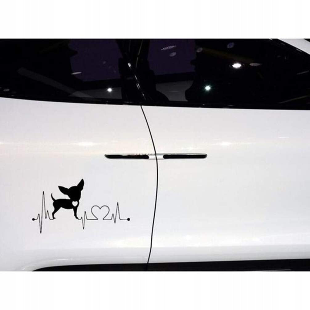 VOSAREA waterdichte auto sticker Chihuahua en hartslag 15,5 cm