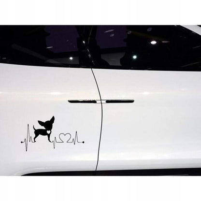 VOSAREA waterdichte auto sticker Chihuahua en hartslag 15,5 cm