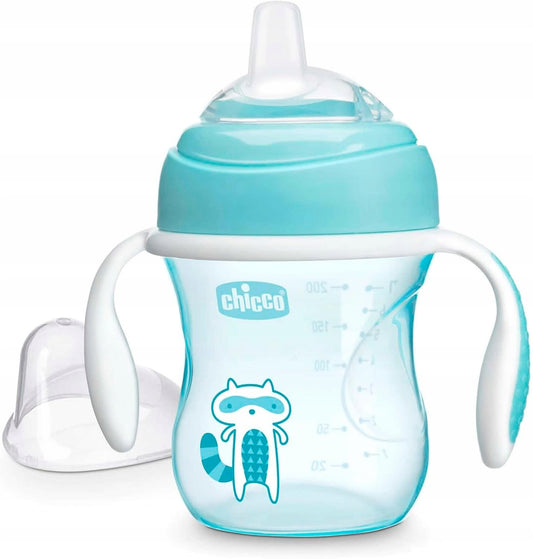 CHICCO Transition Cup cseppmentes itatópohár szívószállal és fogantyúkkal 200 ml 4 hónap+