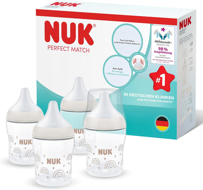 NUK Perfect Match butelki antykolkowe 150 ml x4 3m+ – nowy – zdjęcie 1