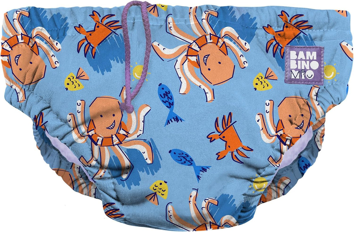 Bambino Mio pielucha do pływania 1-2 lata, wielorazowa niebieska z nadrukiem oceanu