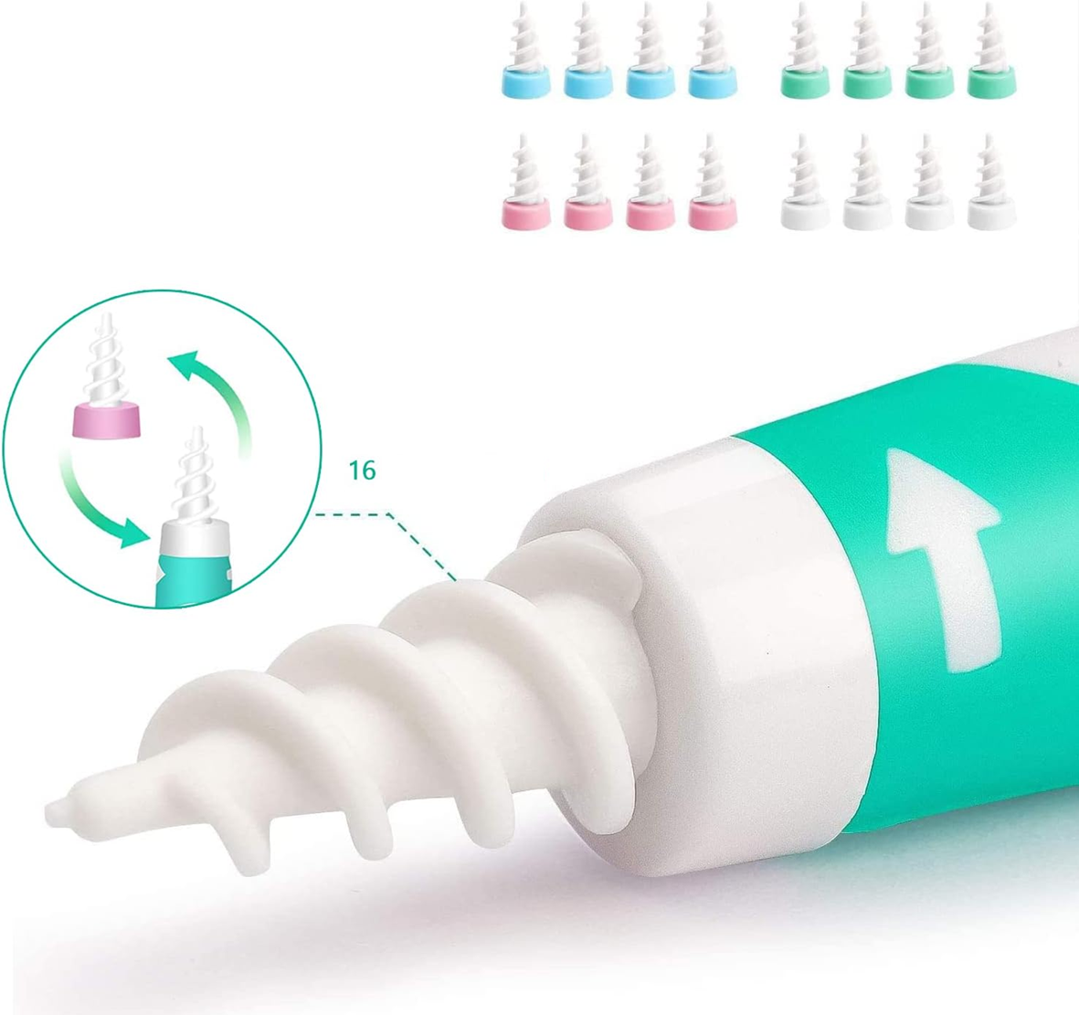 Q GRIPS appareil de nettoyage des oreilles + 14 embouts en silicone