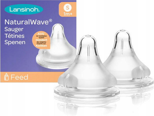 LANSINOH NaturalWave tetine pentru biberon 1m+ S