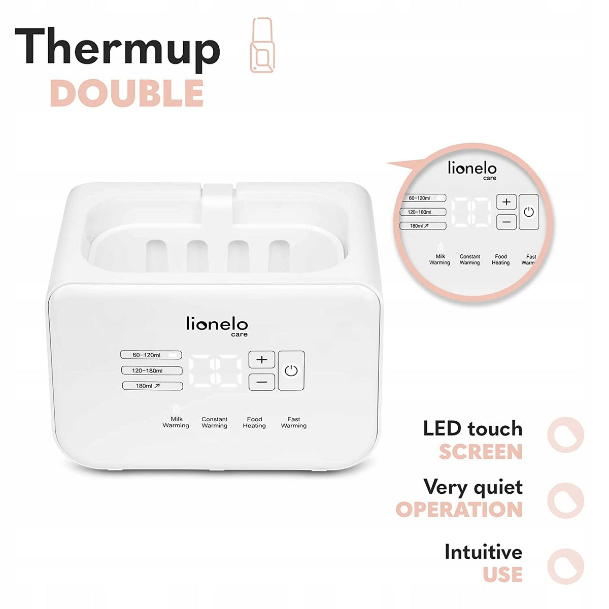 LIONELO THERMUP DOUBLE bottle and sippy cup warmer