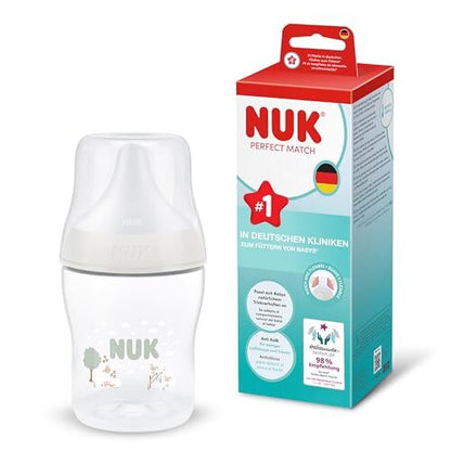 NUK Perfect Match butelka antykolkowa 150 ml od 0 mies. Owieczki, butelka do karmienia z systemem antykolkowym