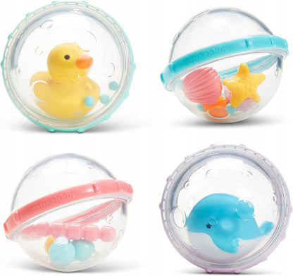 MUNCHKIN Float & Play bile cu zornăitoare pentru baie, set 4 bucăți