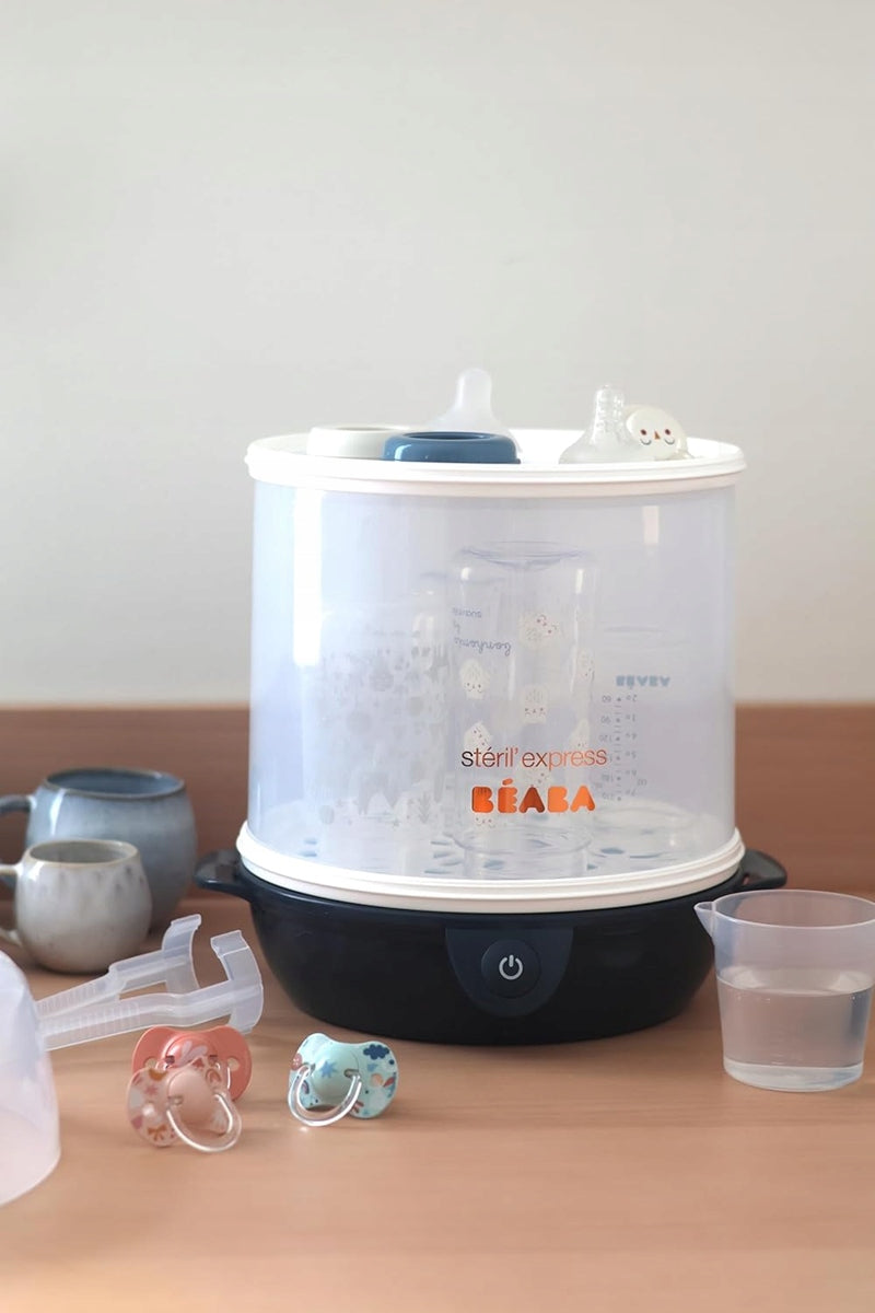 BEABA Steril'Express 2 az 1-ben gőzsterilizáló + csipesz és mérőpohár
