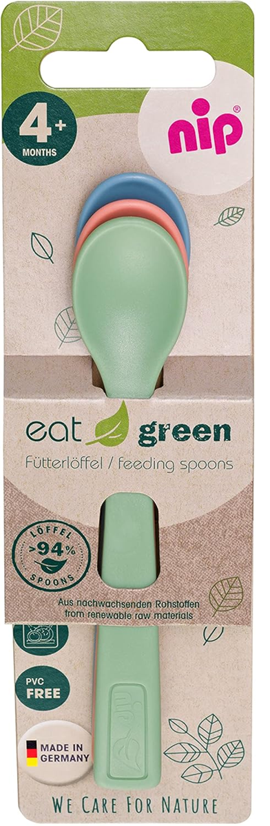 NIP Eat Green Löffel-Set 3 Stück 14 cm 4m+
