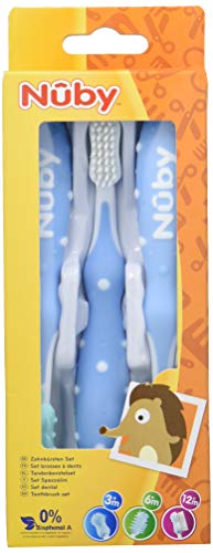 Nuby ID754-tandbørstesæt, blå x3