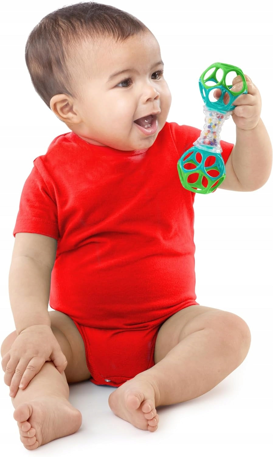BRIGHT STARTS Oball Shaker jucărie de dentiție cu zgomot, mărimea 14,5 cm