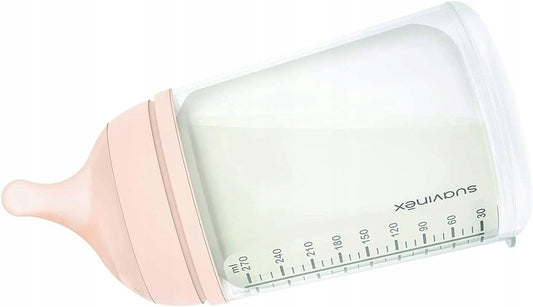 SUAVINEX butelka ZERO ZERO 270ml antykolkowa butelka dla niemowląt z silikonowym smoczkiem, 3m+
