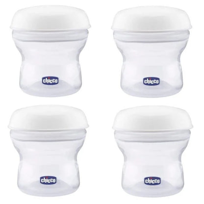 CHICCO récipients à lait 4 x 150 ml + tétine avec couvercle