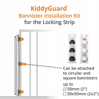 LASCAL KiddyGuard zestaw do poręczy schodów dla paska zamykającego 14-50 mm