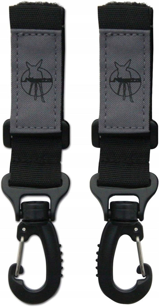 LASSIG Casual Label uchwyty do mocowania torby na ramie wózka 2 sztuki, czarne, regulowane z rzepami