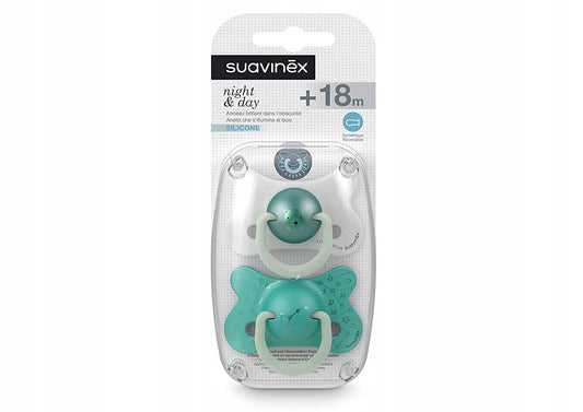 SUAVINEX Schnuller Day&Night x2 Silikon 18m+ LEUCHTEND