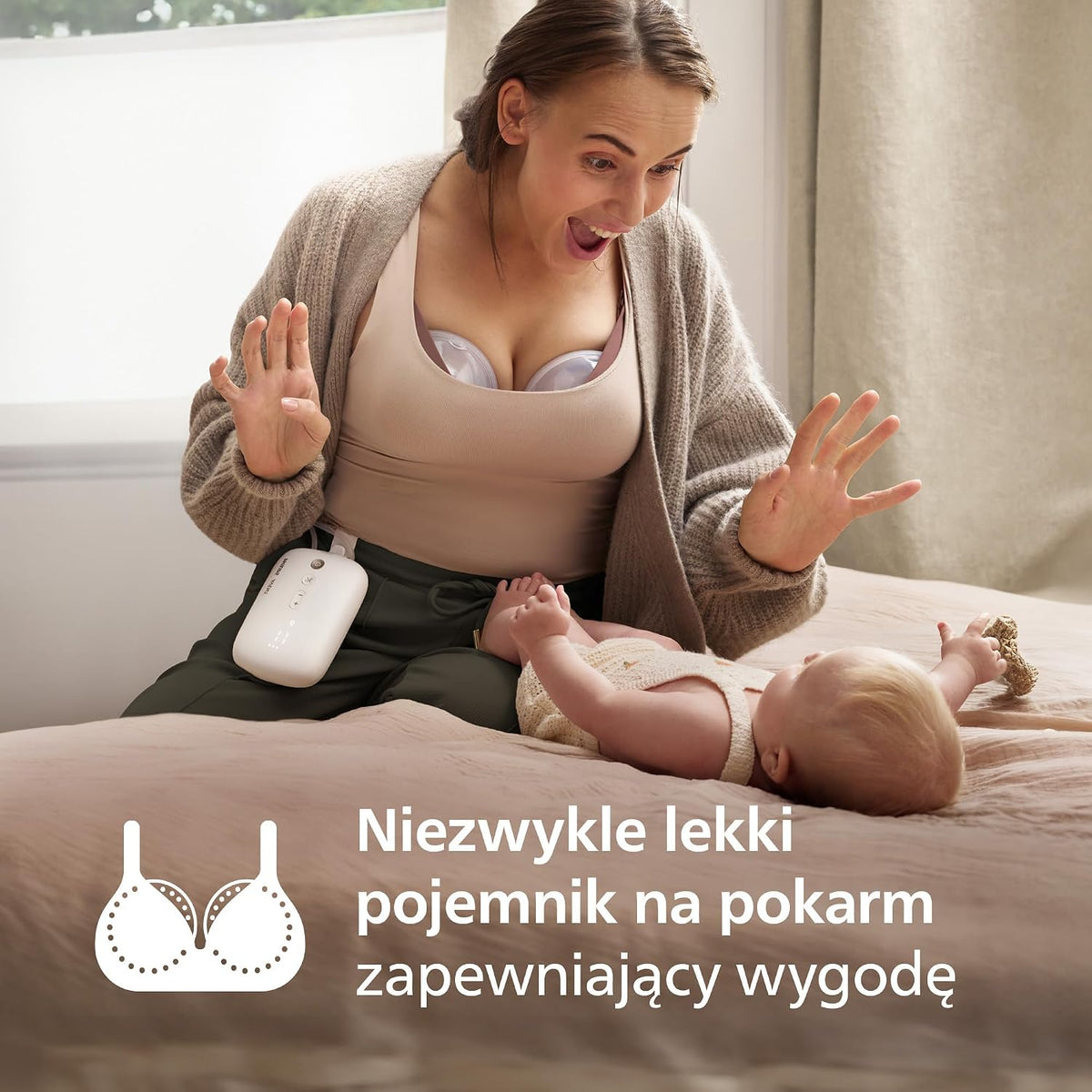 PHILIPS AVENT pompă de sân dublă tip scoică HANDS-FREE SCD553/11