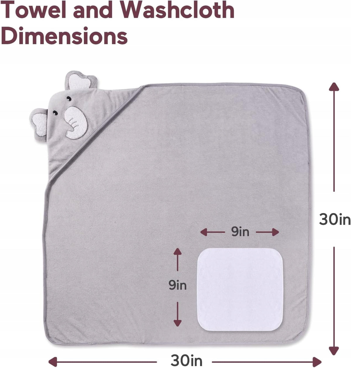 MOMCOZY kapucnis törölköző x2 76x76 +6 24x24 mosdókendők