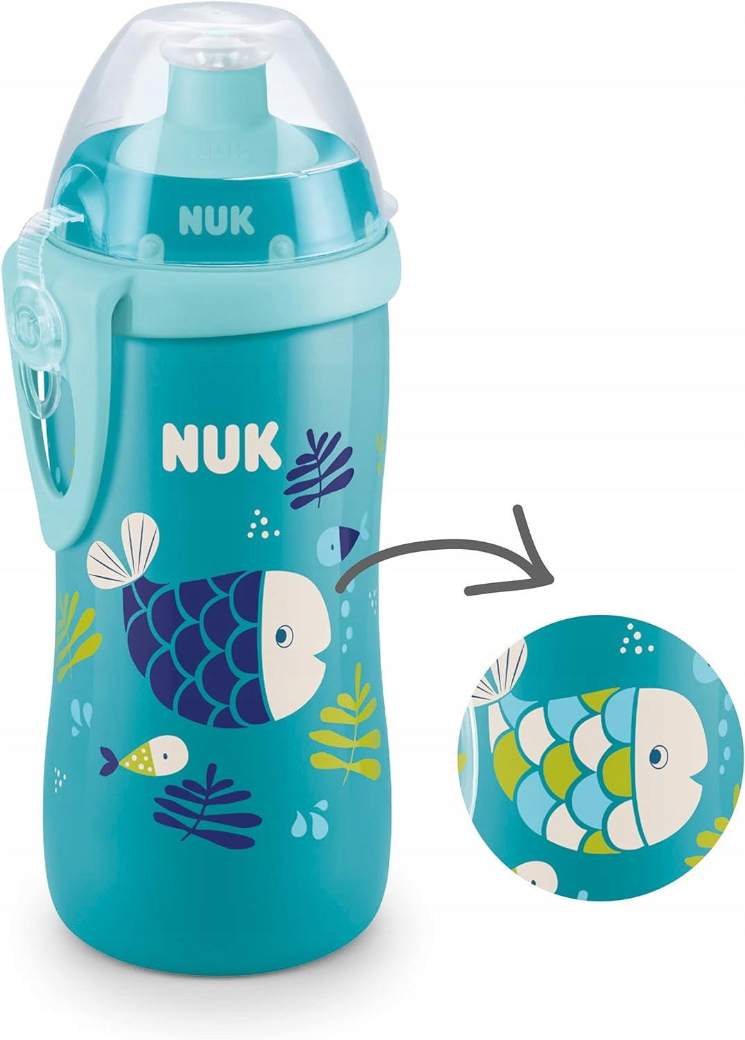 NUK Junior Cup BOUTEILLE 18 m+ bec push-pull 300 ml EFFET CAMÉLÉON