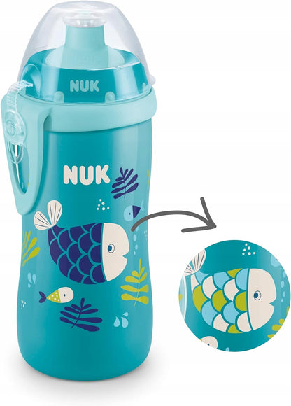 NUK Junior Cup BOUTEILLE 18 m+ bec push-pull 300 ml EFFET CAMÉLÉON