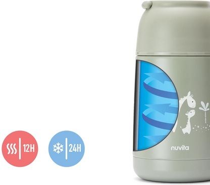 NUVITA 4475 rozsdamentes acél ételhordó termosz 620 ml 0+ ZSIRÁFOK