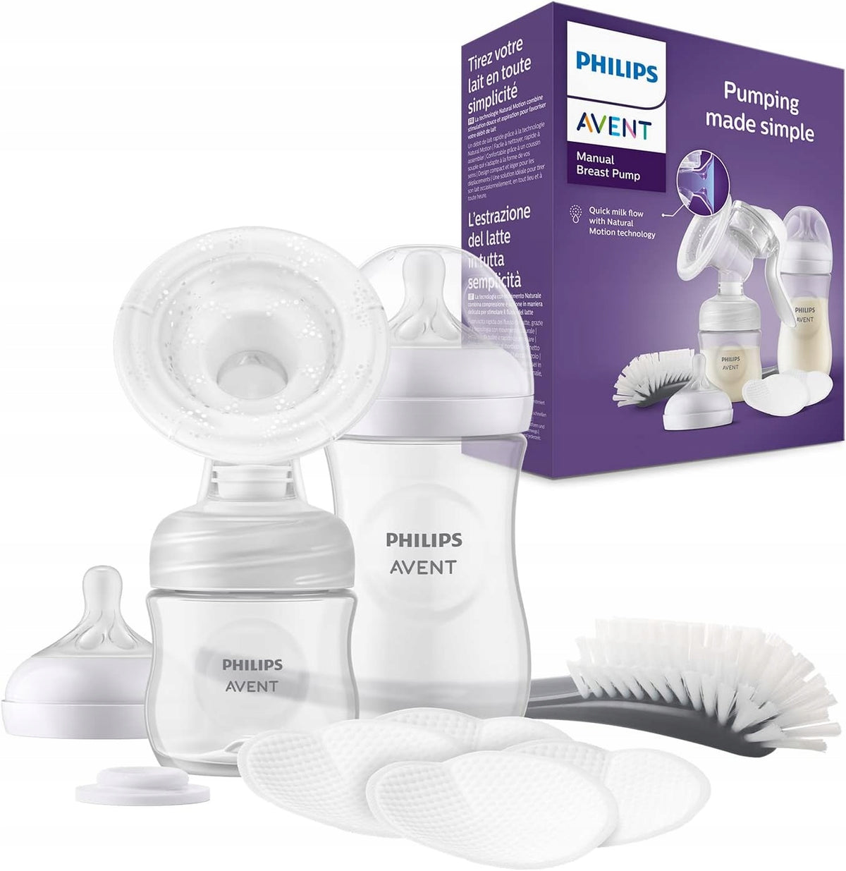 PHILIPS AVENT Natural SCF430/60 pompă de sân manuală + accesorii