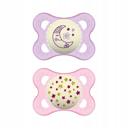 MAM ORIGINAL NIGHT suzetă x2 2-6m fosforescentă CAUCIUC