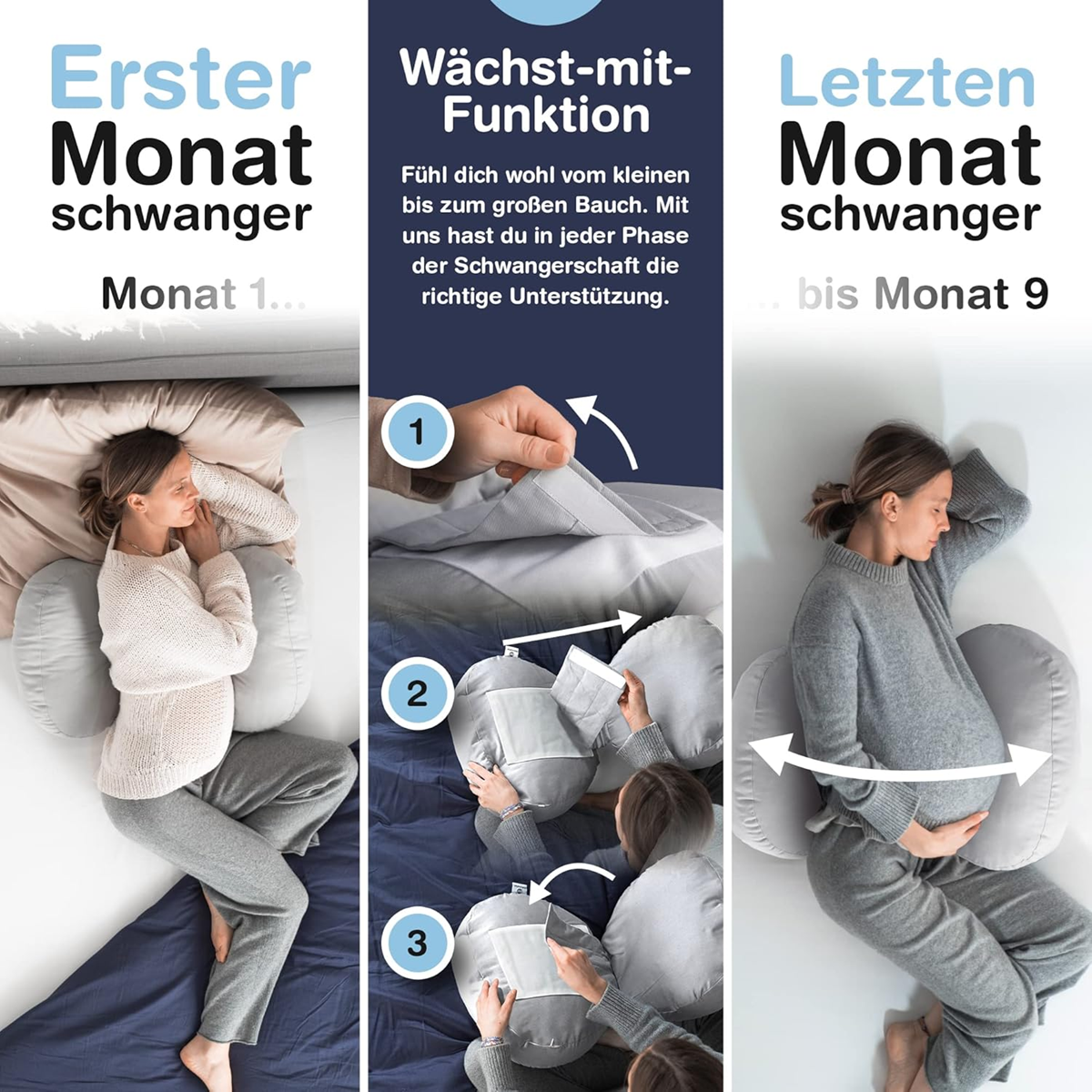 BABYBEFUNmultifunctional pregnancy pillowcolour grey as in the first picturehypoallergenicnew, good condition