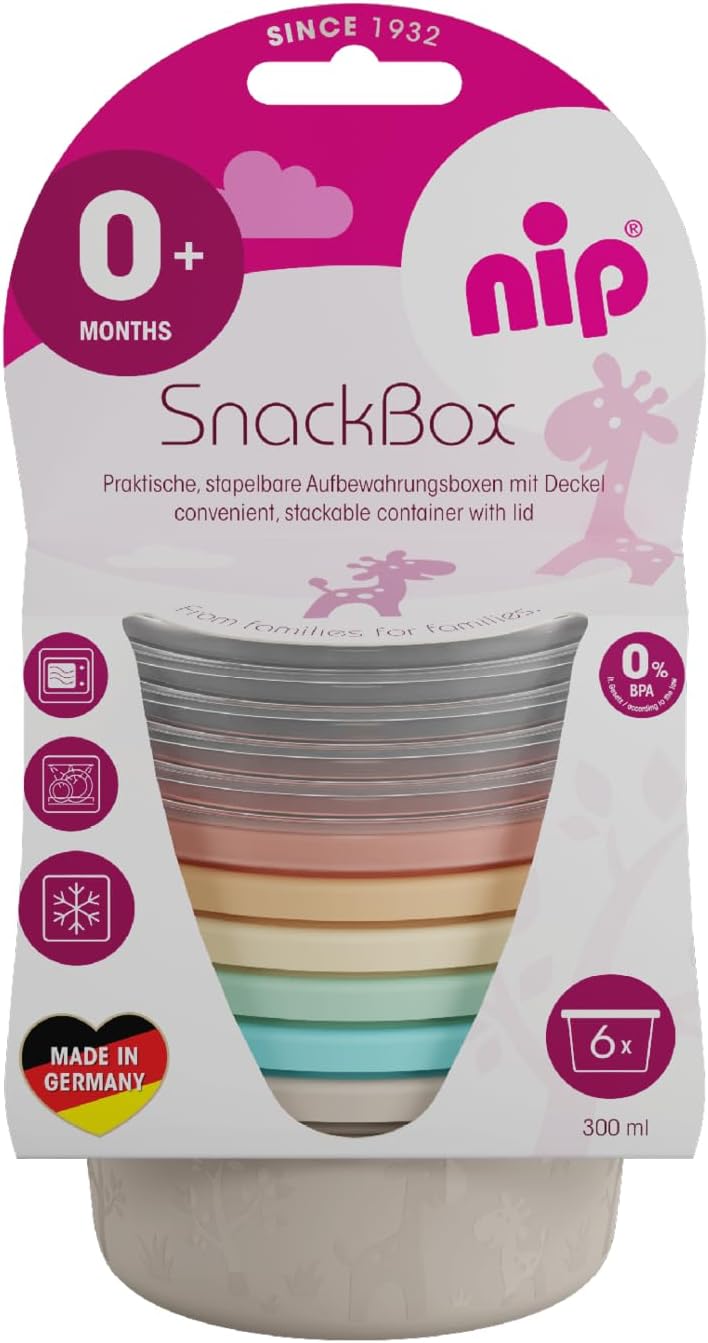 NIP Snackbox containers with lids x 6