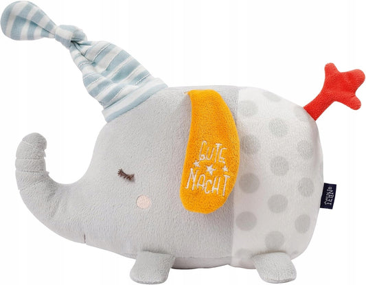 FEHN krammebamse med natlampe 4 farver og lysende broderi ELEFANT
