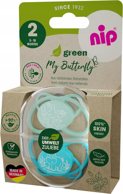 NIP My Butterfly GREEN smoczek uspokajający x2 5-18msc
