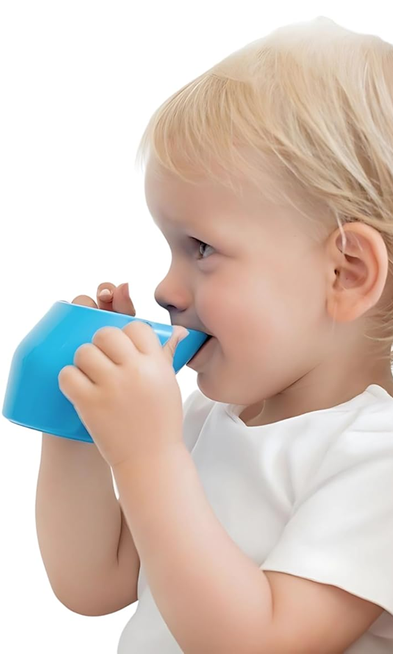 DOIDY Tanulópohár fogantyúval, ivás tanulásához, peremmel, 200 ml, 3 hónap+