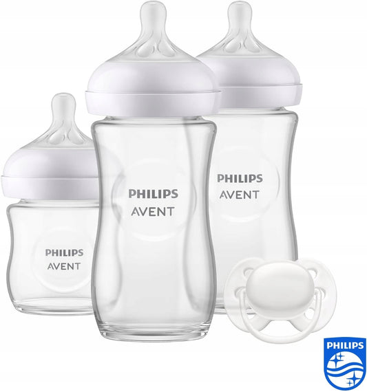 PHILIPS AVENT Natural Response zestaw 3 butelki SZKLANE + smoczek, 2x240 ml i 120 ml
