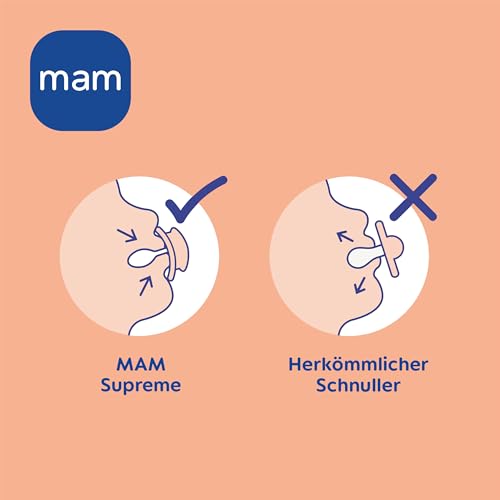 MAM Supreme Day&Night smoczek uspokajający silikonowy 0-6m x4 ŚWIECĄCE, wygodny dla niemowląt