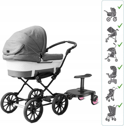 FNRIDS marchepied universel pour poussette, capacité de charge 25 kg