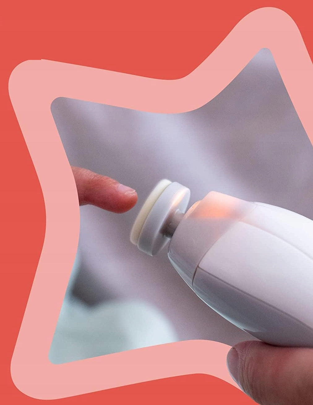 TOMMEE TIPPEE elektryczny pilnik do paznokci z lampką LED dzieci i dorośli "O