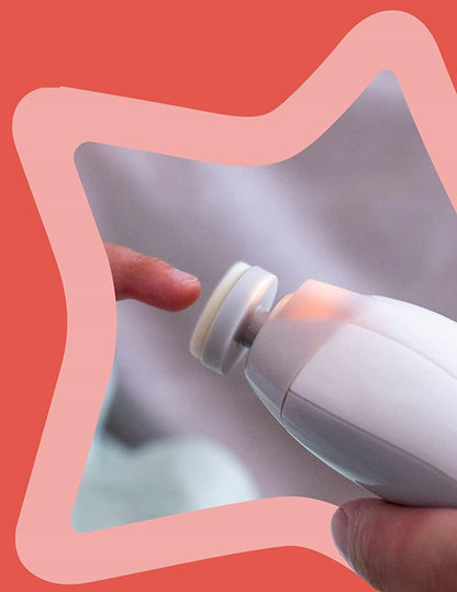 TOMMEE TIPPEE elektryczny pilnik do paznokci z lampką LED dzieci i dorośli "O