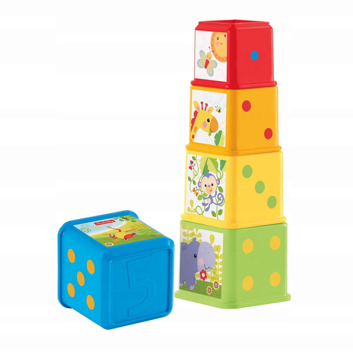FISHER-PRICE piramidă de stivuire cu animale 5 piese 6m+