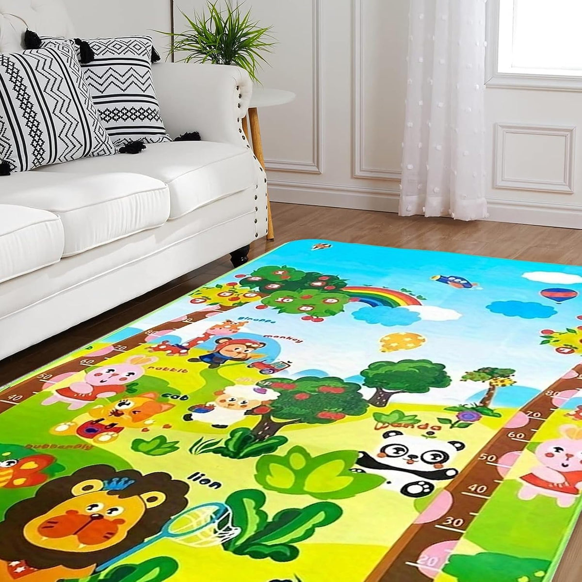 LUVDECO mata składana do raczkowania 120x180cm, kolorowa mata edukacyjna dla dzieci do zabawy i nauki