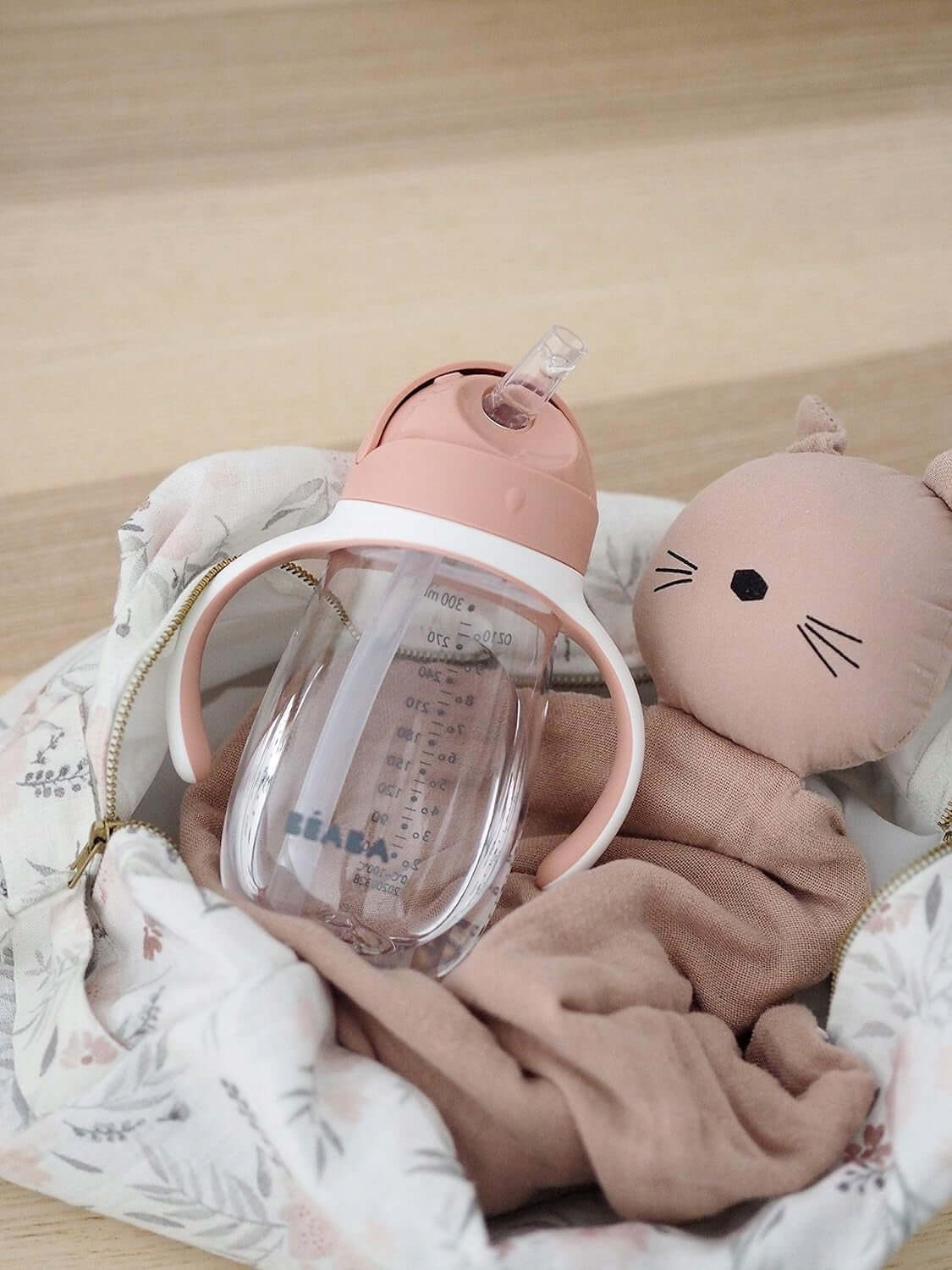 BEABA Straw Cup tritanowy kubek niekapek ze słomką 300 ml 8 m+ – zdjęcie 5