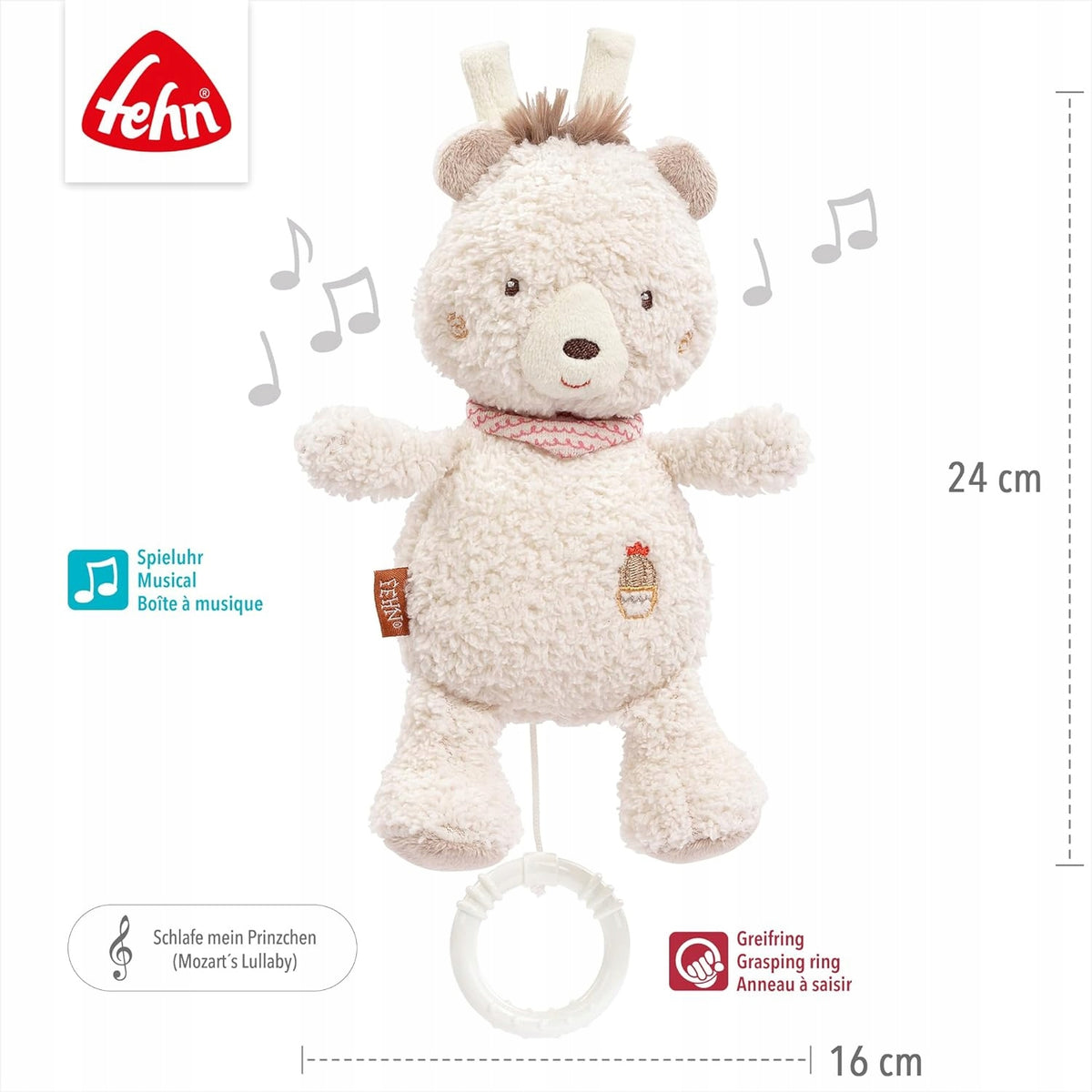 FEHN pluche beer met muziekdoosje HOUDER